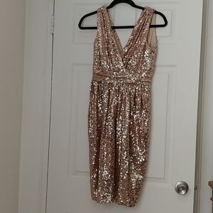 Badgley Mischka Rose Gold Cocktail Dress